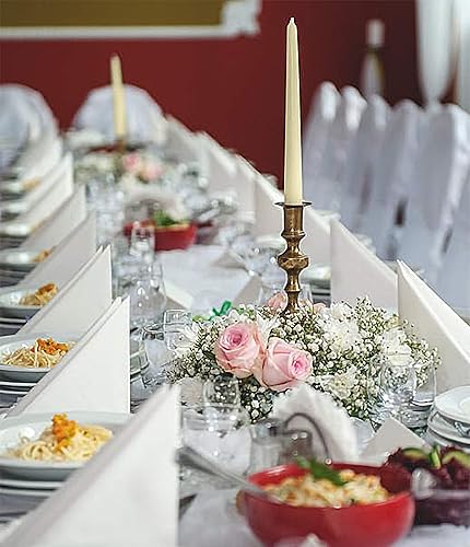 Miniatura 8 de Hyoola Velas altas cónicas  Velas cónicas  Velas sin goteo color marfil  8 pulgadas (7.9 in)  7 horas de tiempo de combustión (paquete de 30)