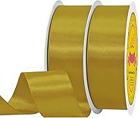 Vista 280 de Cinta de satén plateada de doble cara de 1-1/2 pulgadas x 50 yardas, cinta plateada de poliéster para envolver regalos, muy adecuada para bodas