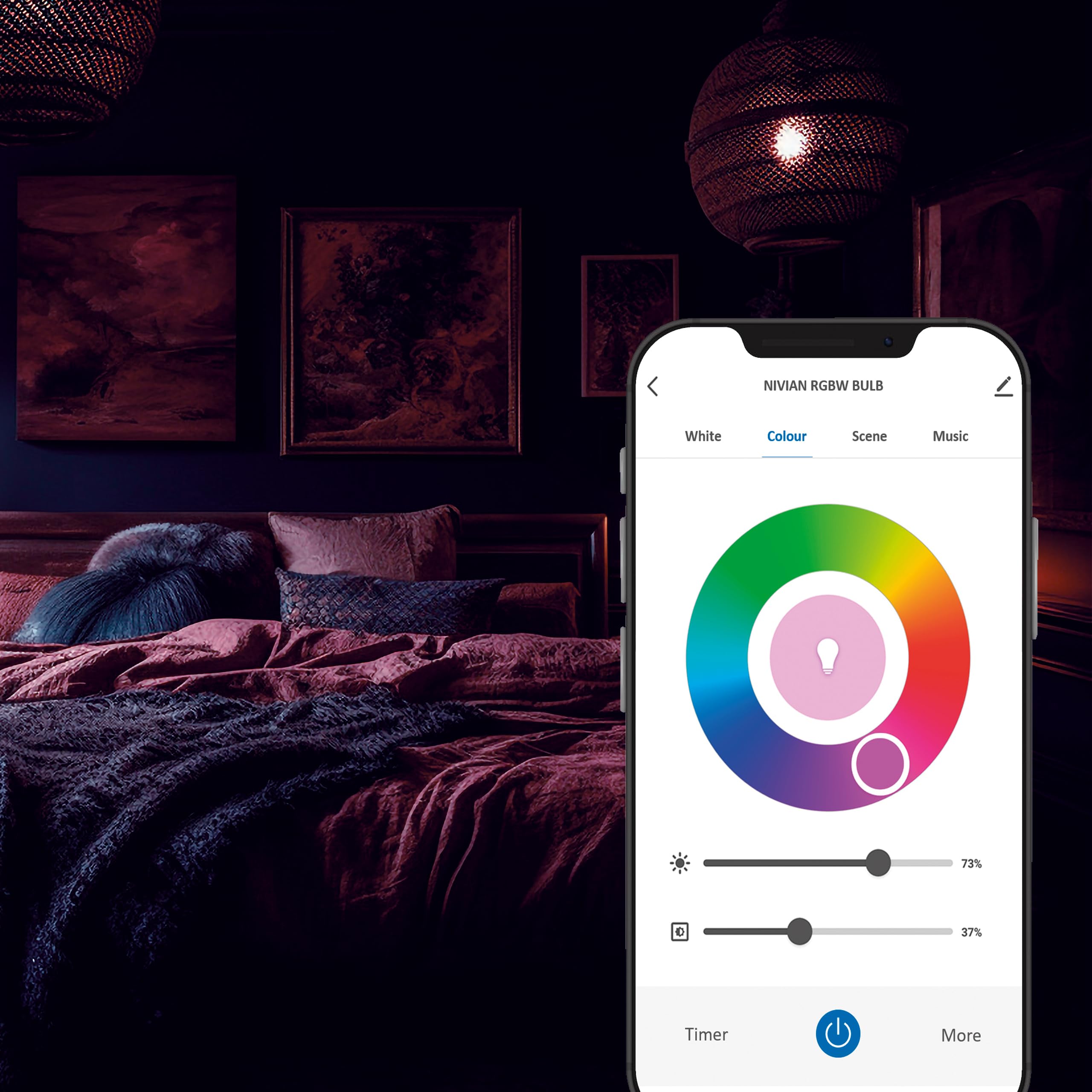 Ampoule GU10 Connectée WiFi RGB Nivian - Compatible Google Home Et Alexa - 4.5W Multicolore