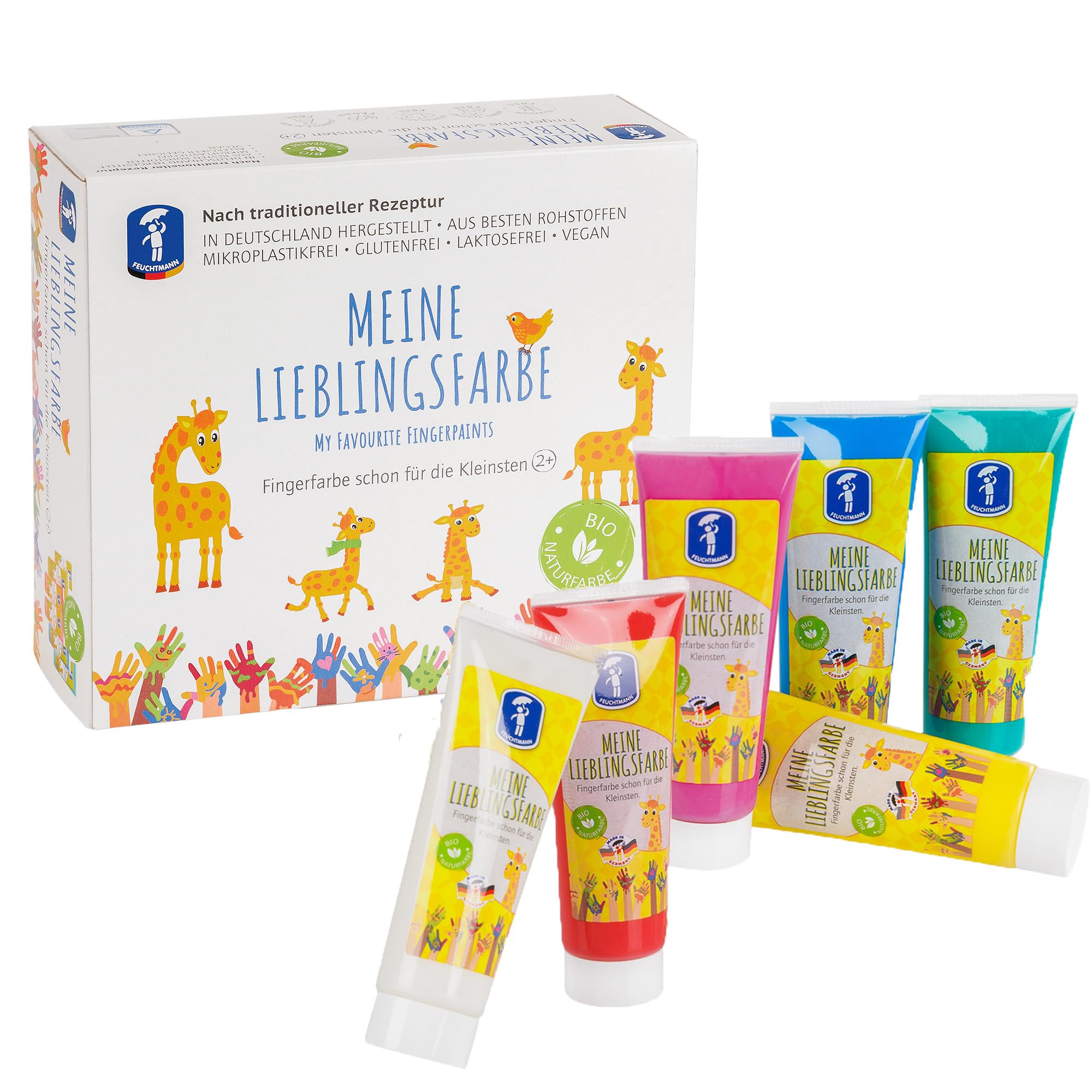 Pool & Boot Feuchtmann 633.0651 – Meine Lieblingsfarbe 6 Tubes de 75 g chacun de 75 g de couleur naturelle bio Idéal pour la maternelle, la crèche, l'école et le hort pour les jeux créatifs