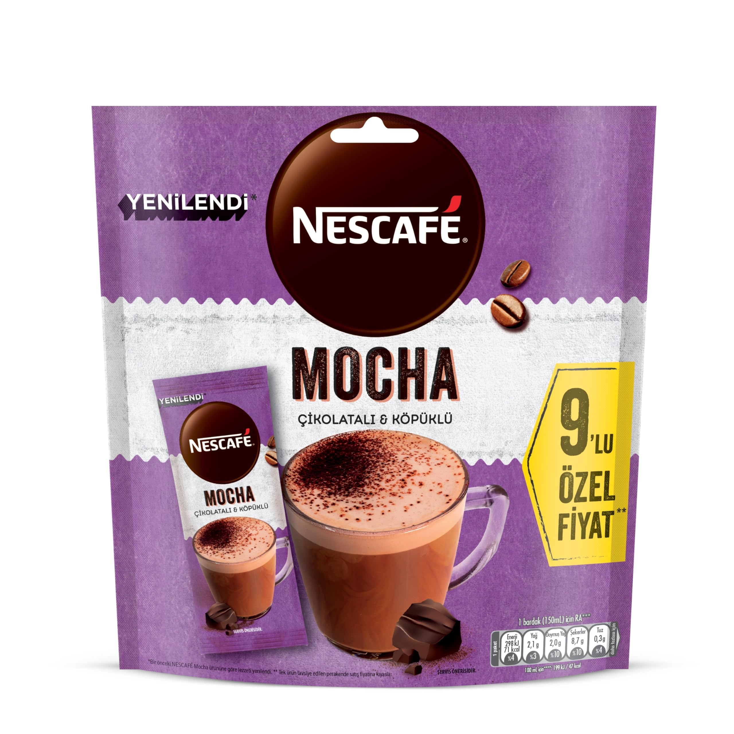 Nescafe, Mocha Çikolatalı Ve Köpüklü Çözünebilir Kahve Karışımı