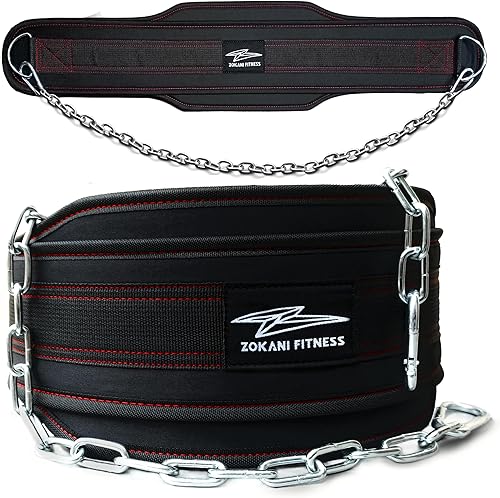 Miniatura 2 de Hold weights up to 800lbs Zokani Dip Belt with Chain for Heavy Weightlifting Exercises,Squats, deadlifts, pull Up Weight Belt, Dipping Belt, Men and