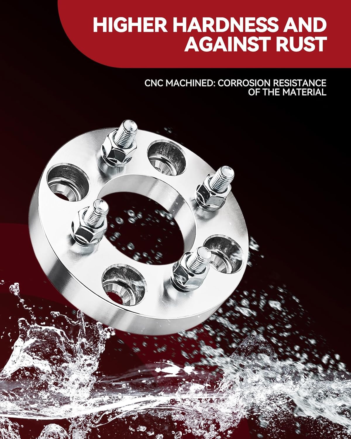 8x170 Wheel Spacers 3" for F-250 Super Duty, F-350 Super Duty, Excursion, 125mm Hub Bore & M14x2 Studs, 8 Lug Real Forged Spacers, 4pcs