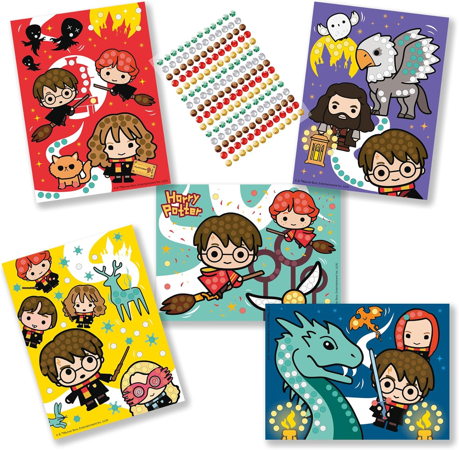 SES Creative 09342 Harry Potter Diamond Painting Kit for Kids Including 180 Diamond Dot Stickers and 5 Harry Potter Mosaic Cards