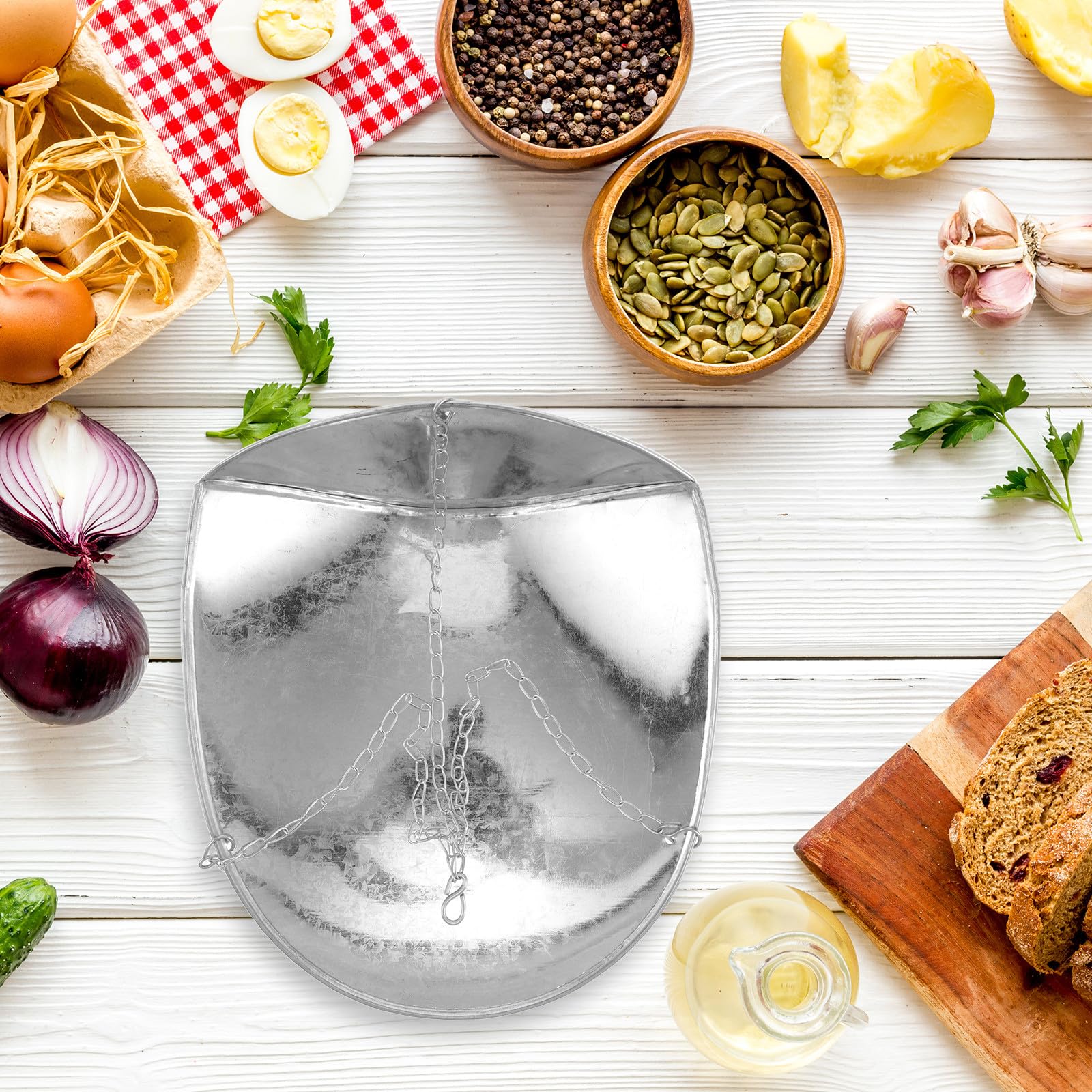INOOMP Balance suspendue en acier inoxydable avec chaîne, pelle de pesée portable pour palettes, pour usage industriel et en cuisine, pour petits aliments, céréales, fruits, poche