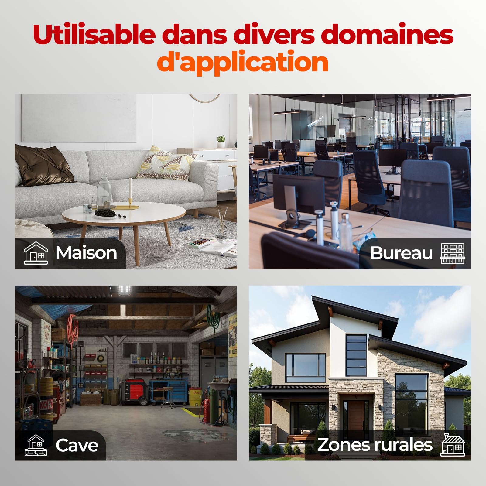 Amplificateur 5G 4G 3G GSM 5 Bandes 28/8/3/1/7 Amplificateur GSM pour Le Bureaux à Domicile 70dB Gain Répéteur de Signal Compatible Bouygues, Free, Orange, SFR