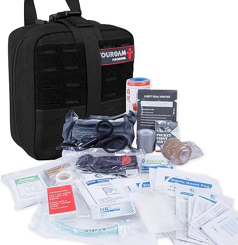 Miniatura 2 de Kit de primeros auxilios para traumas de emergencia, IFAK EMT Kit de medicina militar, bolsa Molle cortada con láser de nailon, IFAK táctico de
