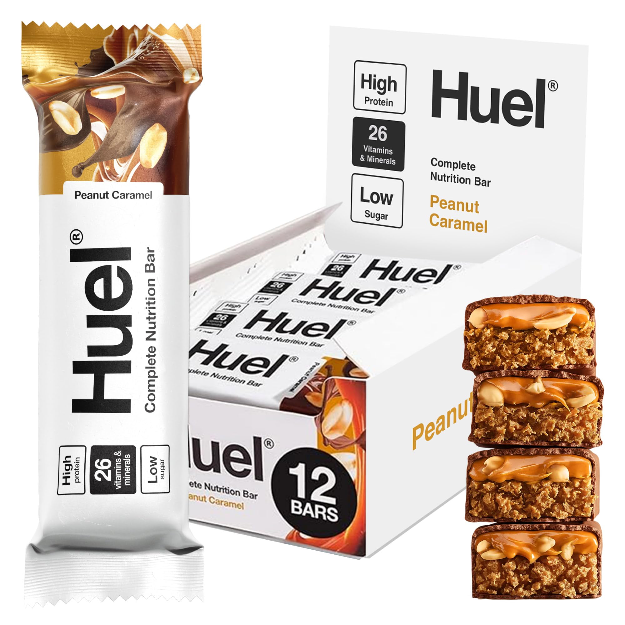 Huel Complete Nutrition Bar | 12x55g Bars | Peanut Caramel