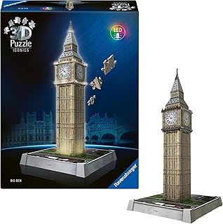 Comprar Ravensburger - Puzzle 3D Adultos Iconics: Big Ben LED | Puzzles 3D para Adultos | Maquetas para Montar De 216 Piezas | Regalo Adulto | Regalo Navidad