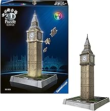 Ravensburger - Iconics Big Ben LED 3D Puzzle | 3D Puzzle for Adults and Children from 8 Years | 216 Pieces Adult Building Modeling | Child Gift 8 Years and More