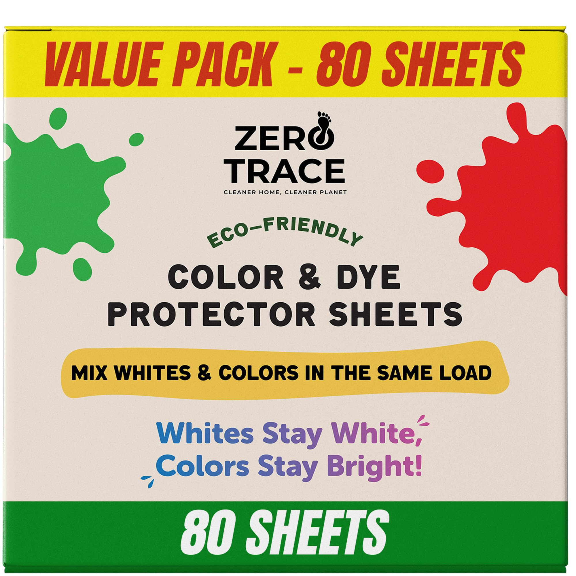 Zero Trace Color Catchers for Laundry, 80 Sheets