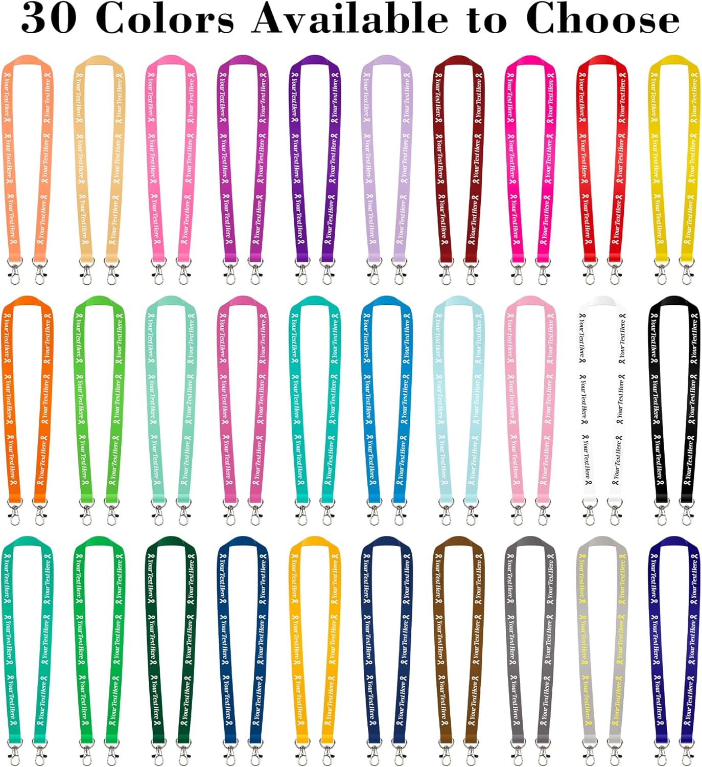 Custom Double Hook Lanyards Personalized 30-5000PCS with Text/Logo/Color, Customizable 2 Neck Straps Bulk with Safety Breakaway Clasp for Women Men Cruise Event, Business ID Badges Holder - Image 3