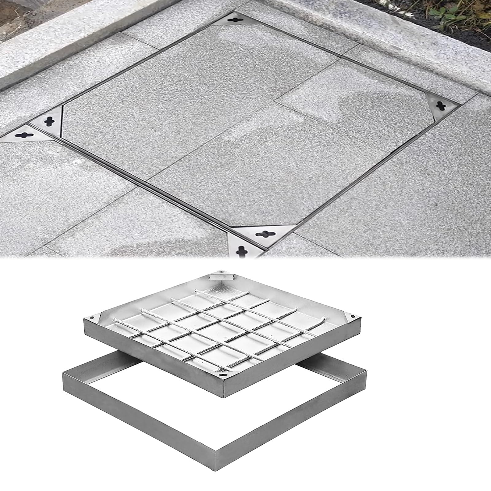 Tapa de acceso de acero inoxidable contra filtraciones y hundimiento en fosas