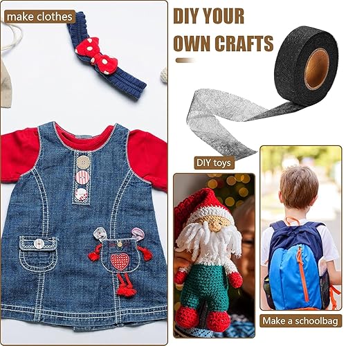 Vista 29 de Outus Cinta adhesiva para planchar en el dobladillo, cinta adhesiva para dobladillo de tela Wonder Web para pantalones cada 27 yardas, 2