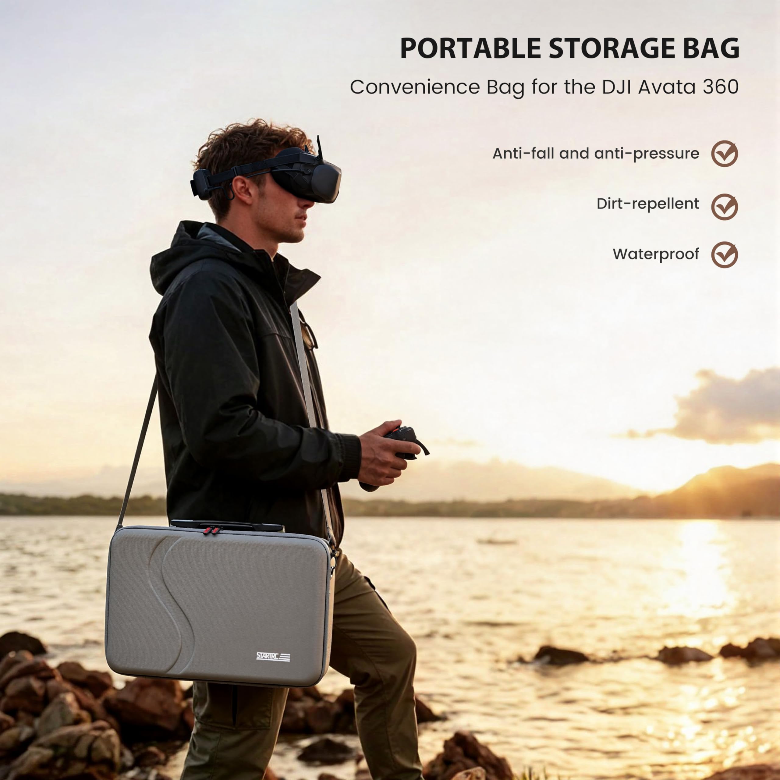 STARTRC Avata 360 etui, przenośna torba do przenoszenia DJI Avata 360 Fly More Combo do gogli N3, Hub ładowania