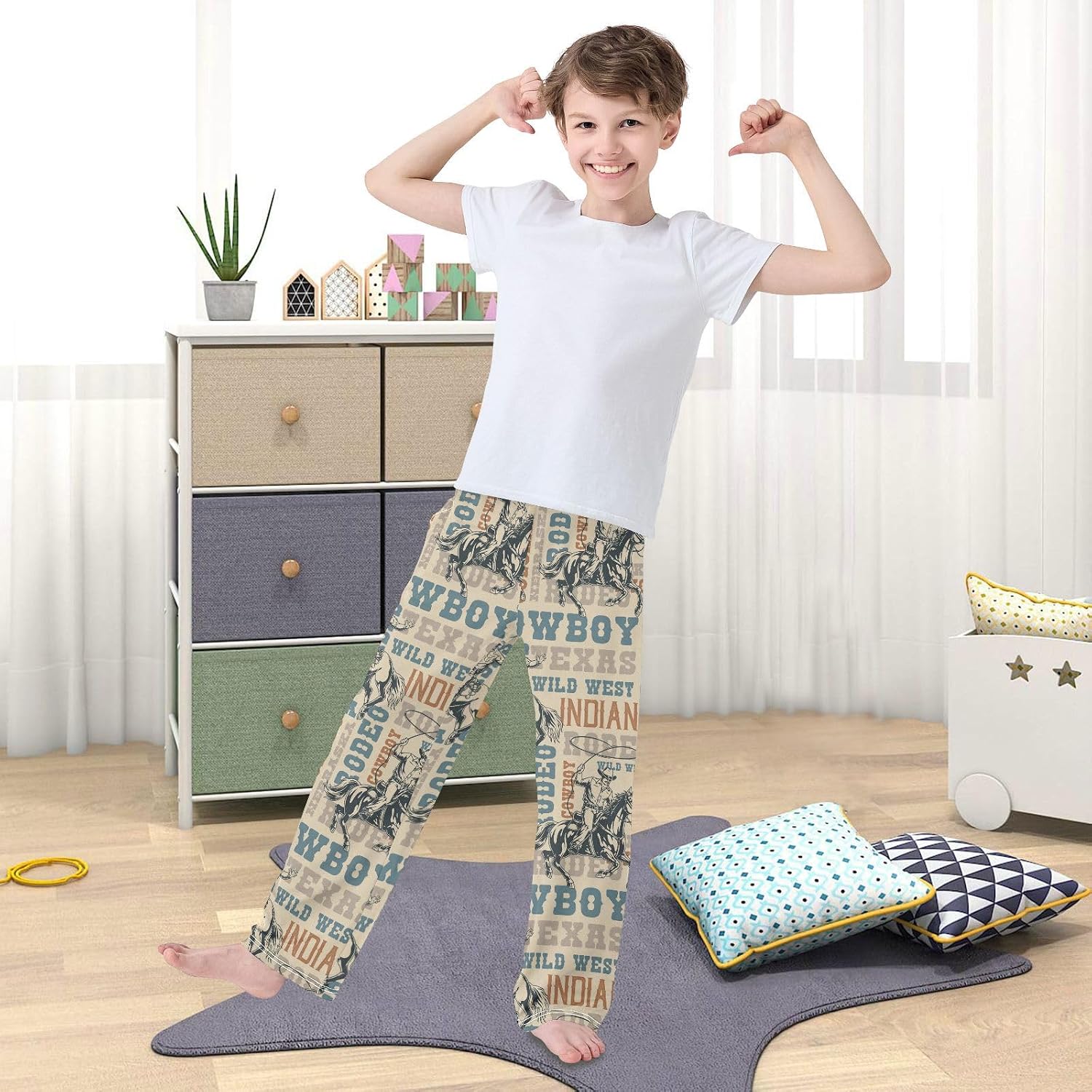 Cowboy Rodeo Rider Pajama Pants Pajama Bottoms Soft Sleep Pjs Lounge Pants S
