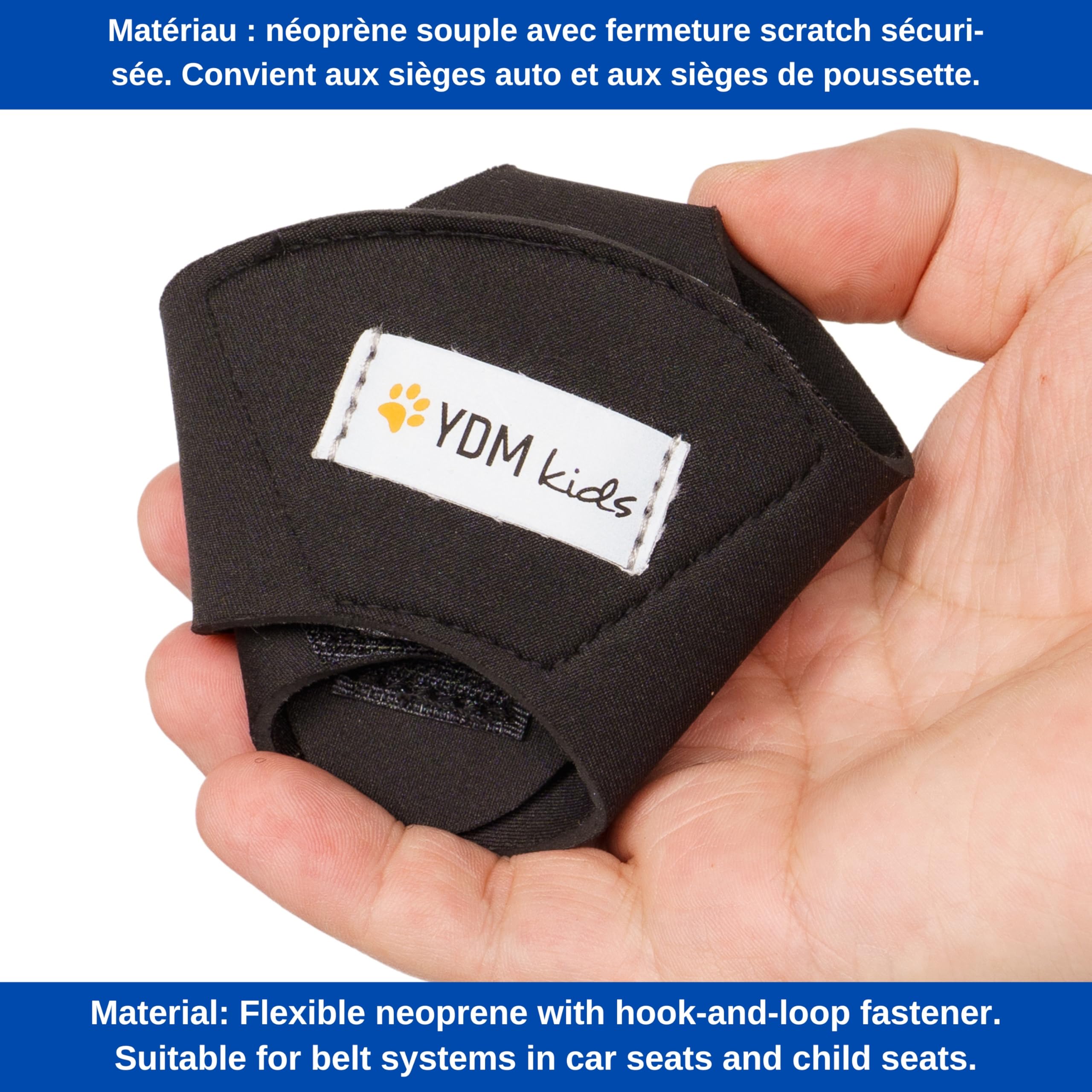 Rembourrage de ceinture pour siège bébé et siège enfant - set de 3 pièces en gris, fixation avec velcro, dimensions 13 x 6 cm, pour un confort et une protection supplémentaires