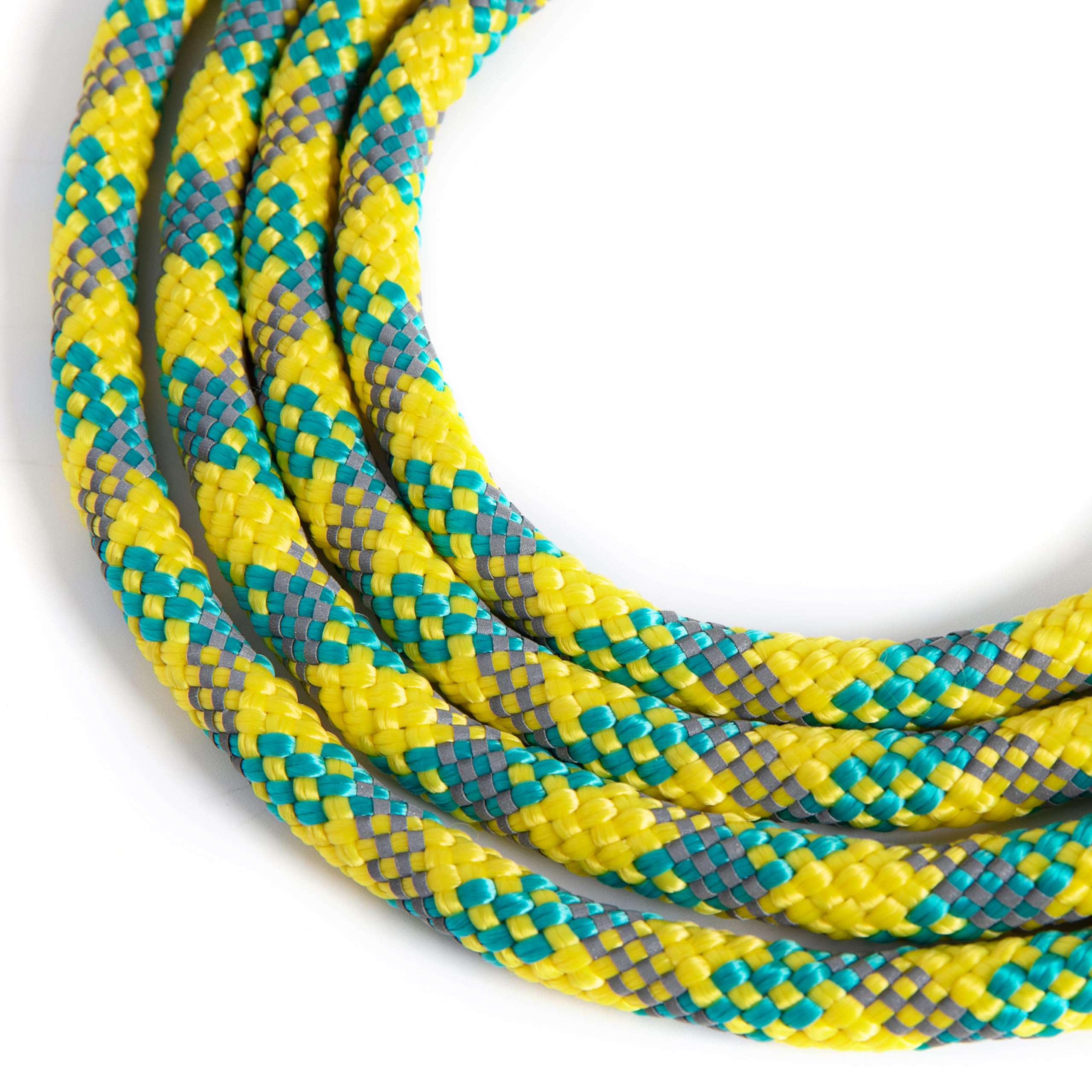 LUCKY LUCY Reflective Dog Lead 5 m Tear-Resistant Polypropylene / Polyester up to 300 kg with Aluminium Carabiner for Medium and Large Dogs Fluorescent Yellow - Image 2