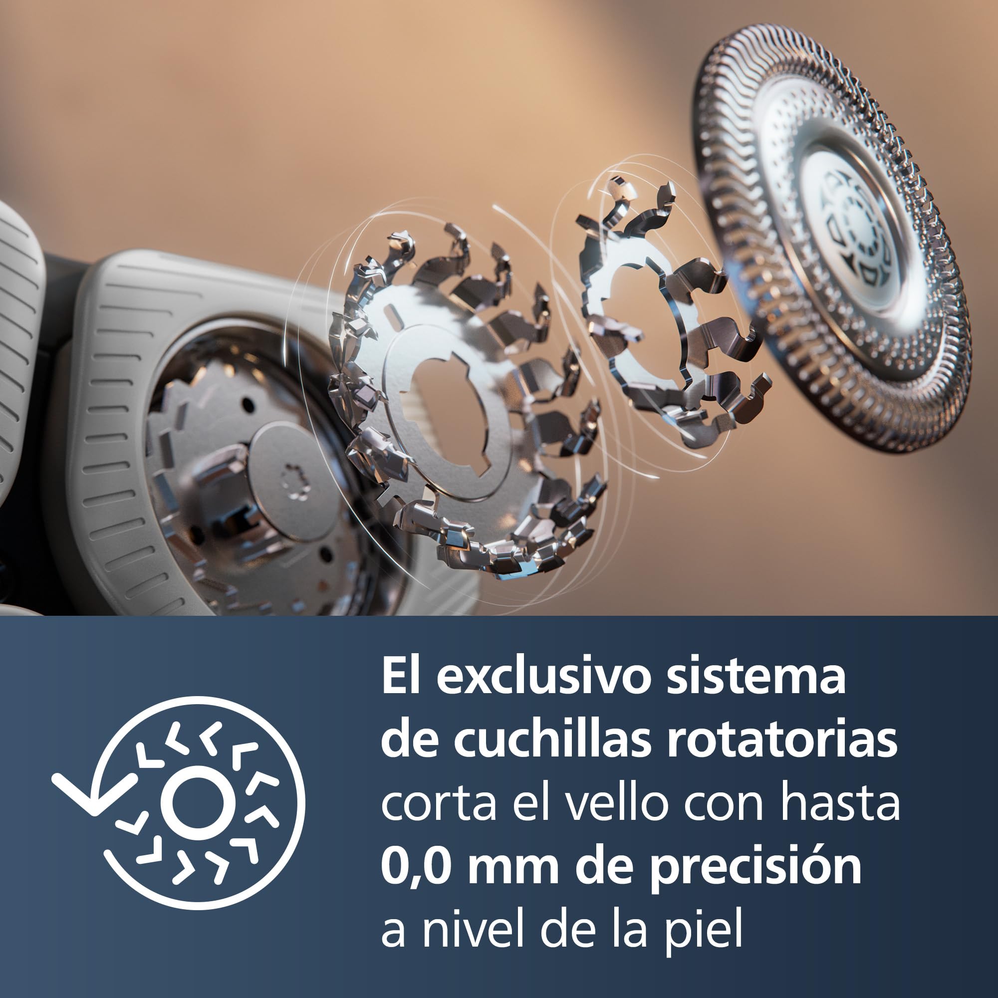 Philips Serie 9000 Afeitadora Eléctrica Hombre, Máquina de Afeitar Barba con Recortadora, 72 cuchillas, Para piel sensible, 60min de uso, En Seco y Húmedo, Recargable, Base Carga, S9975/35, Cromo