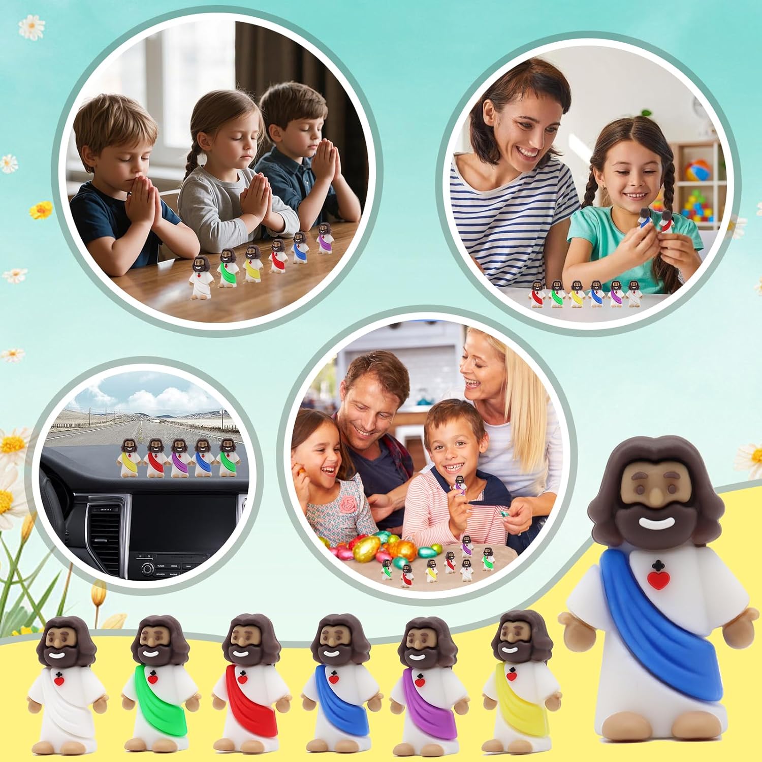 100 Pcs Brown Jesus Figures Mini Jesus Figurines in Bluk Tiny Small Brown Jesus Figure Jesus for Hide and Seek, Religious Party Favors, Sunday School, Baptism Gift, Easter Egg Stuffers - Image 5