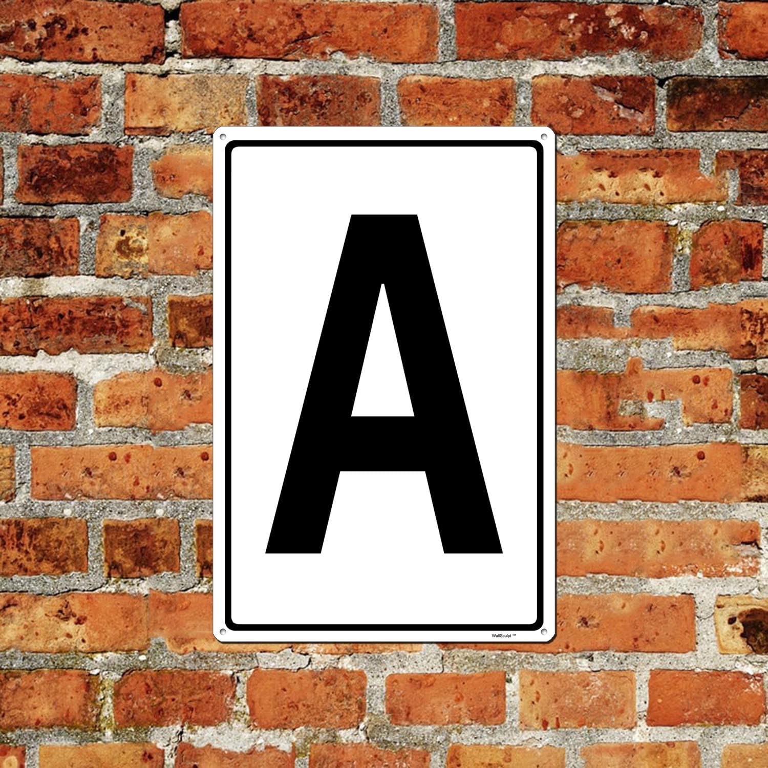 Aluminum Letter Sign A - 8x12 Inch White/Black Parking Spot Sign for Floor, Aisle, Dock, Field, and Outdoor Use - Weather-Resistant and Easy to Mount image 3