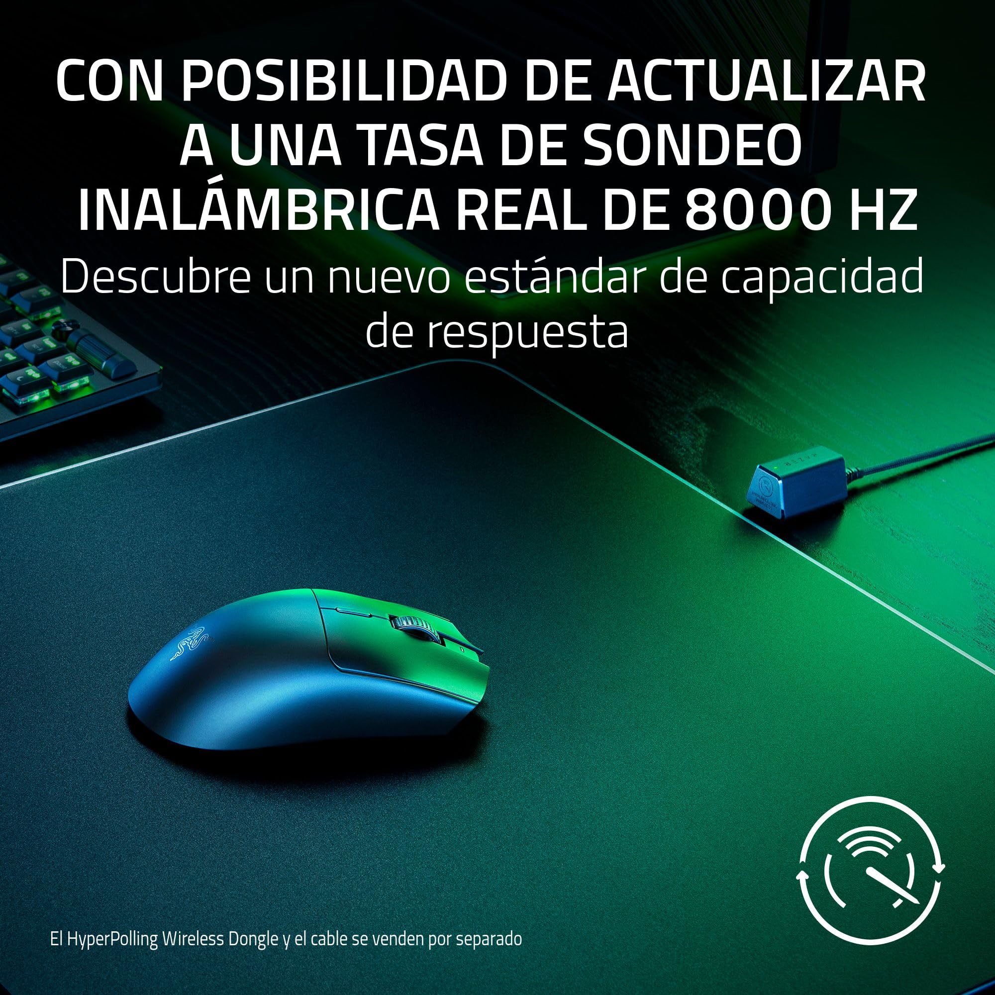 Razer Viper V3 HyperSpeed - Ratón inalámbrico para esports (Sensor óptico Focus Pro 30K, Hasta 280 horas de duración batería, Interruptores mecánicos de ratón Gen-2, Verdadero sondeo de 4000 Hz) Negro