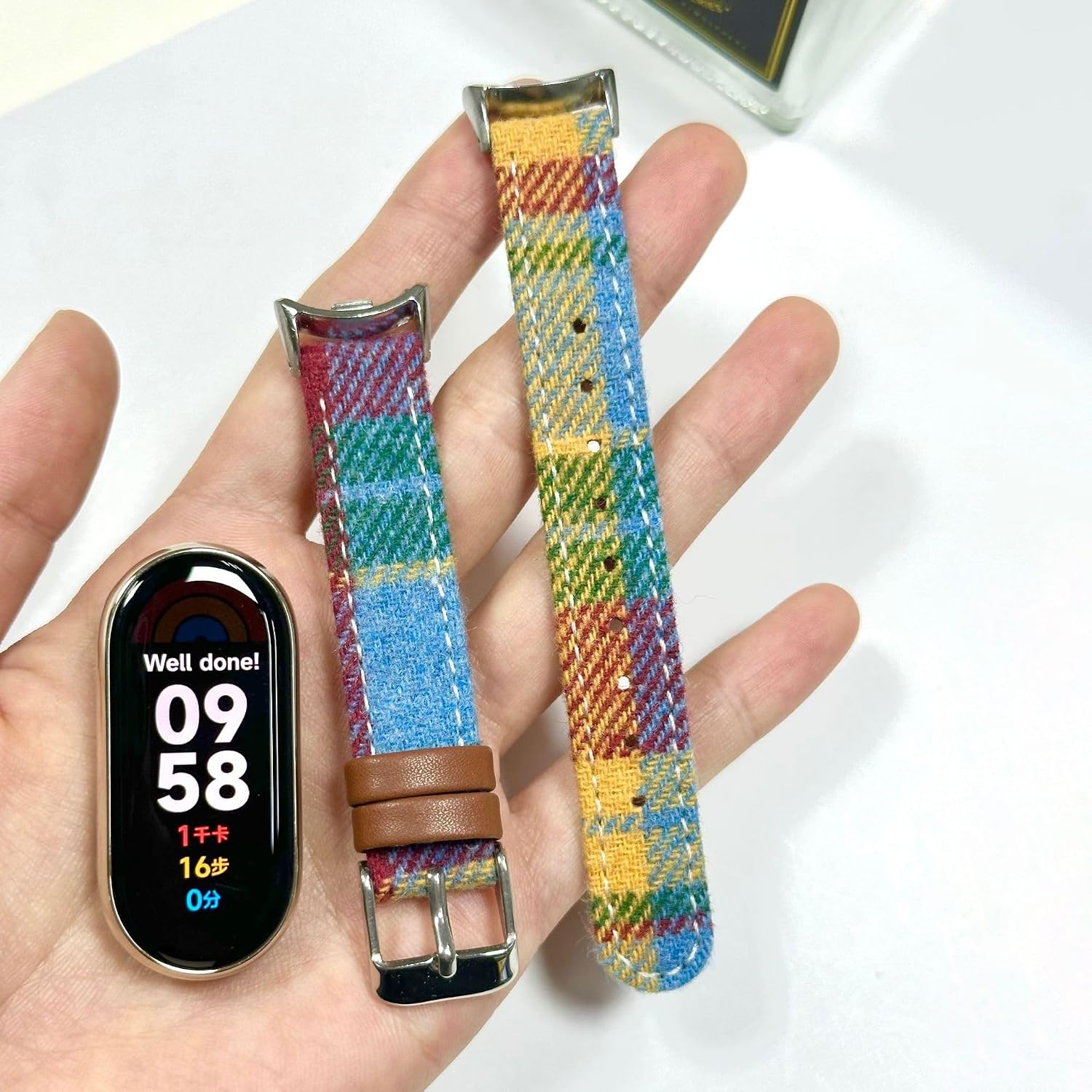 Band Compatible with Xiaomi Smart Band 10/9/8 Strap, 6 Colors Vintage Plaid Twill Soft Breathable Retro Replacement Strap for Mi Band 10/9/8 Tracker image 2