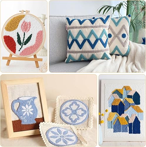 Miniatura 10 de Paño de acolchado primario de 98 x 59 pulgadas con líneas marcadas, tela de tela de monje para aguja de perforación, paño de acolchado de arpillera