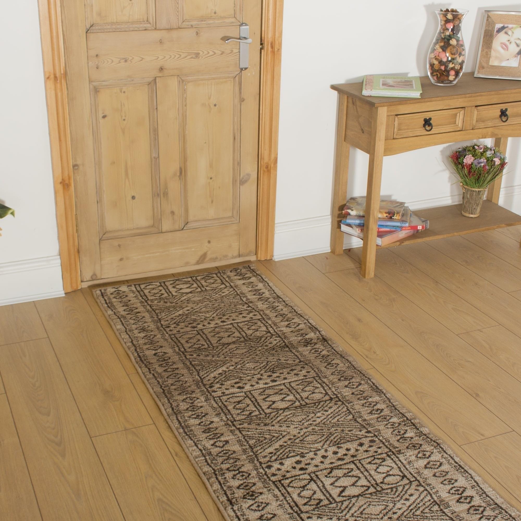runrug Soft & Luxurious Hallway Runner Rug - Comfortable Carpet for Hall, Kitchen & Corridor - Multiple Sizes - Stain-Resistant, Dirt-Resistant - 100cm x 360cm - 9mm Thick - Afrikans, Taupe