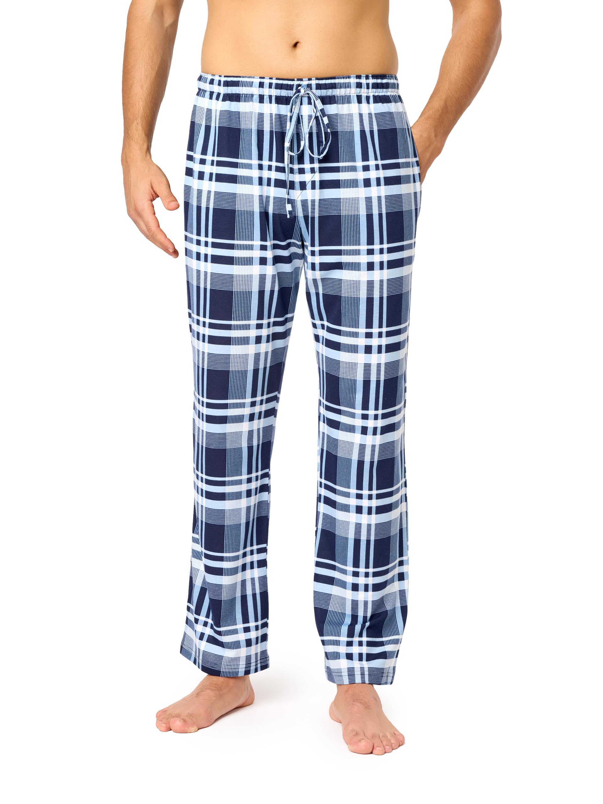 Timone Herren Schlafanzugshose Lang Pyjamahose aus Baumwolle Freizeithose Schlafhose Loungewearhose mit Taschen Nachtwäsche Hose für Herren Sleepwear Haushose TPP-001