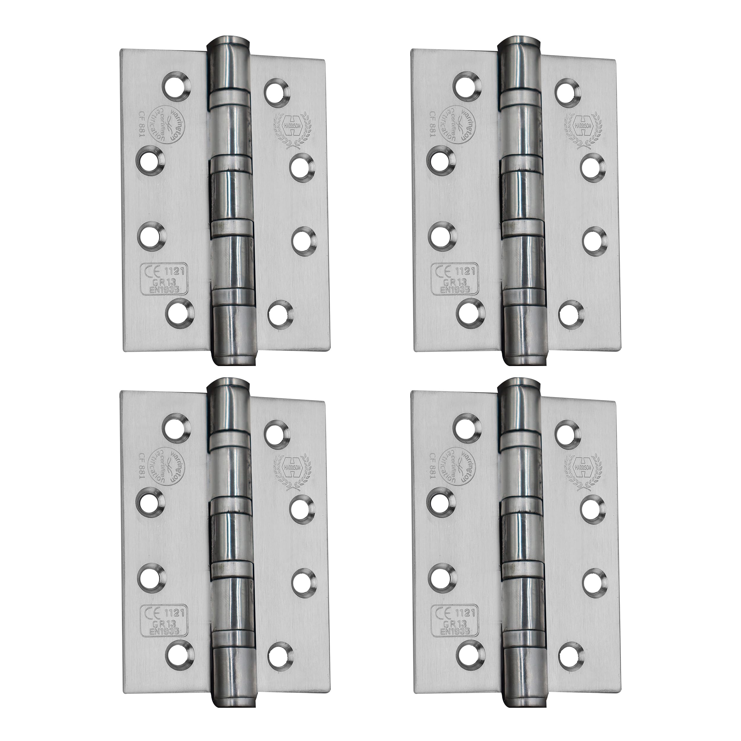 Harrison 4-Inch Satin Nickel Stainless Steel Ball Bearing Door Butt Hinges 1575 - Smooth Movement Hinge for Door - Pack of 4 (B0D8L4B9LT) Amazon Price History, Amazon Price Tracker