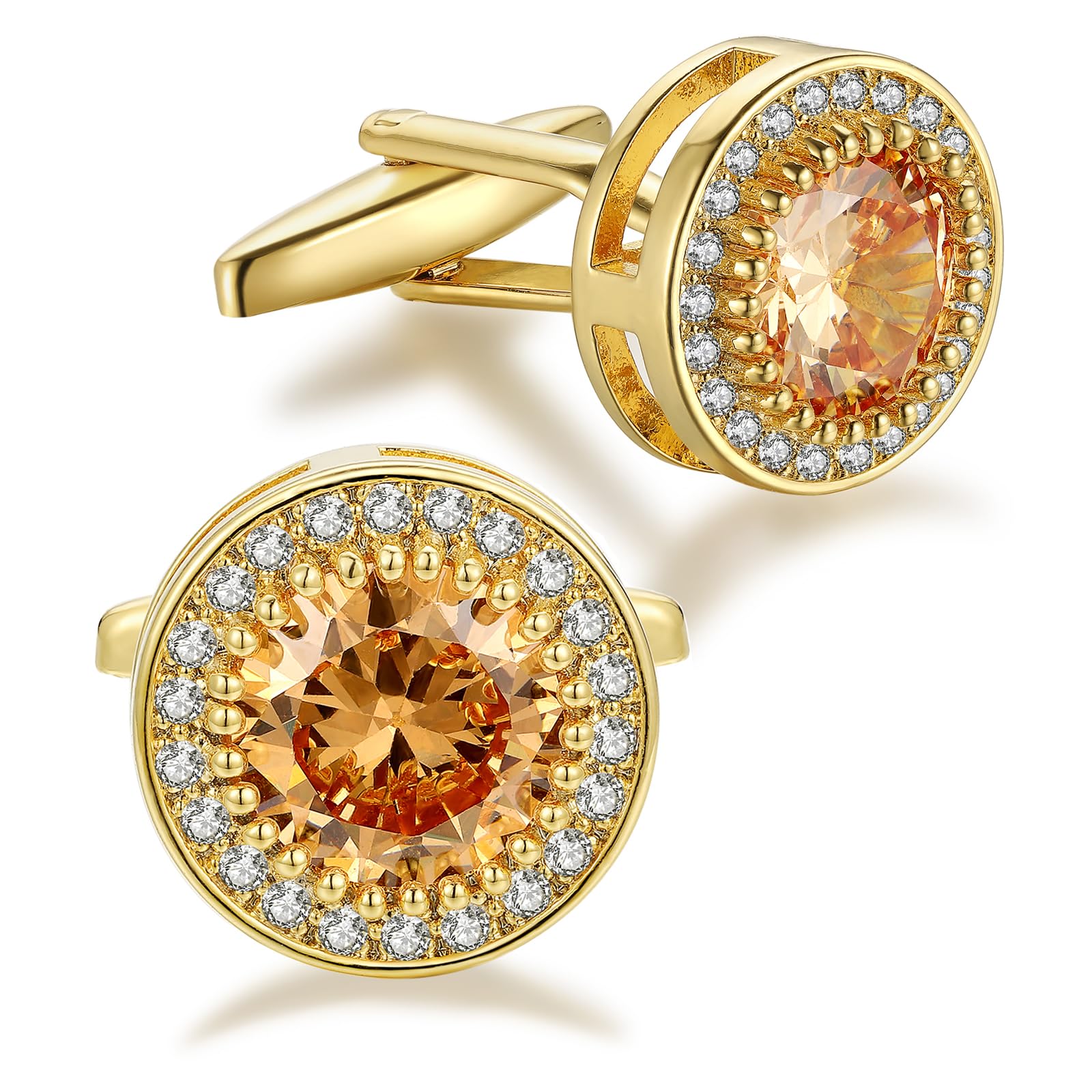 Manschettenknöpfe Zirkonia Herren Kristall Manschettenknopf Cufflinks CZ für Hochzeit Bräutigam Trauzeuge