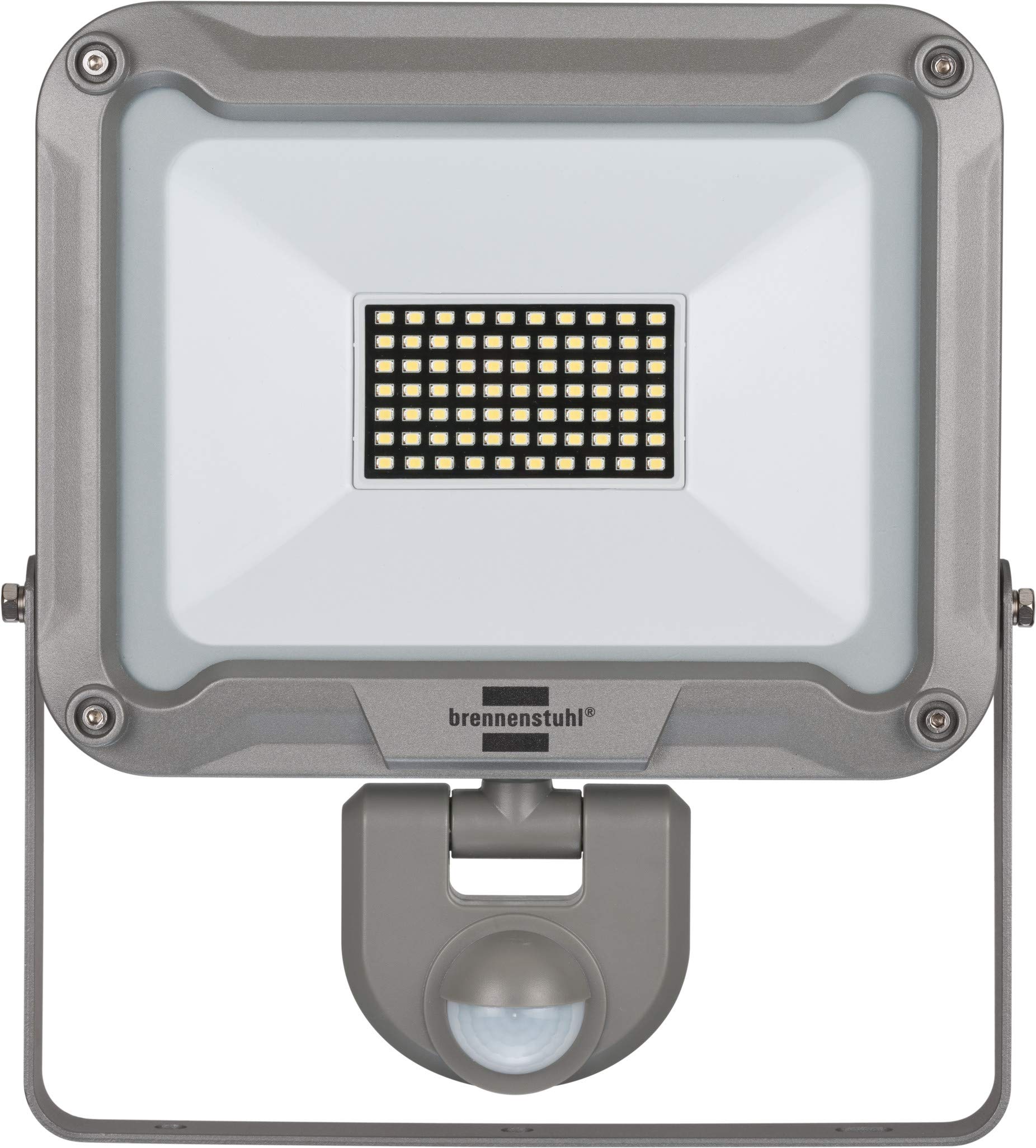 Brennenstuhl LED Strahler JARO 5000P / LED-Leuchte für außen mit Bewegungsmelder (LED-Außenstrahler zur Wandmontage, LED-Fluter 50W aus Aluminium, IP44)