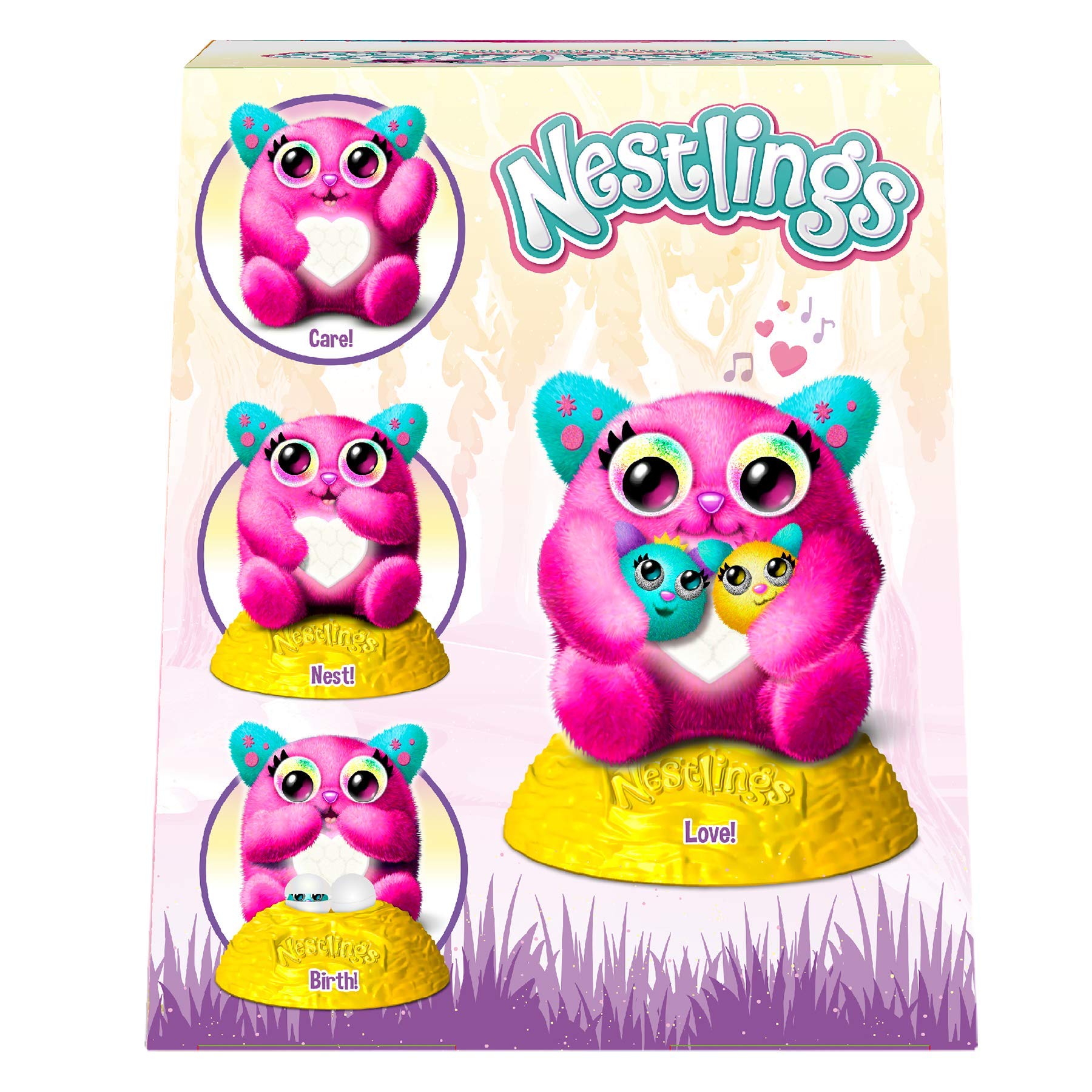 Nestlings Rosa, Mascota interactiva. Cuídala y sus bebés nacerán. Disponible en Rosa y Azul , color/modelo surtido