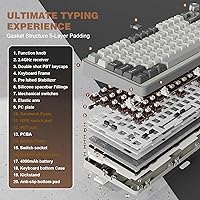 Vista 4 de YUNZII Teclado mecánico inalámbrico B75 PRO, diseño del 75% con perilla, estructura personalizada de junta de intercambio rápido, interruptores