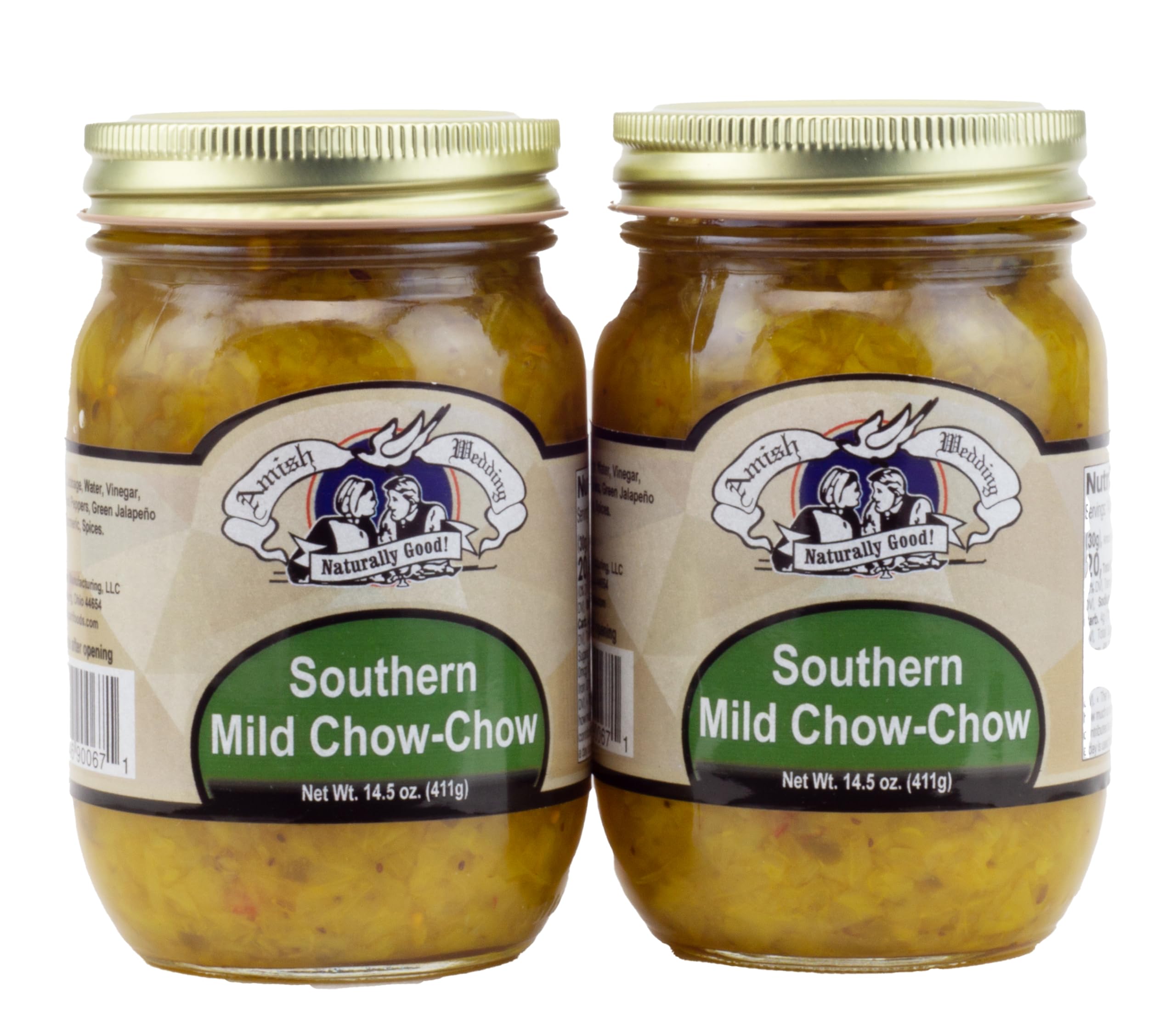 Amish Wedding Foods Southern Mild Chow Chow (2) 14.5 OZ Glass Jars