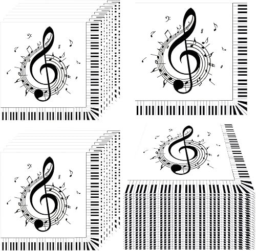 100 servilletas de notas musicales, servilletas de notas musicales, suministros de fiesta, servilletas desechables para fiesta musical, notas