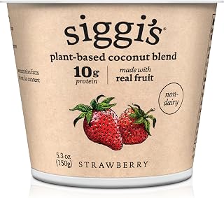siggi's Plant-Based Strawberry Coconut Blend Yogurt 5.3oz - Dairy-Free, 3x More Protein Than Sugar, Vegan Snack