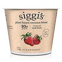 Vista 1 de siggi's® Plant-Based Coconut Blend, Strawberry, 5.3 oz. Cup – Single Serving Dairy Free Snack, More Protein Than Sugar