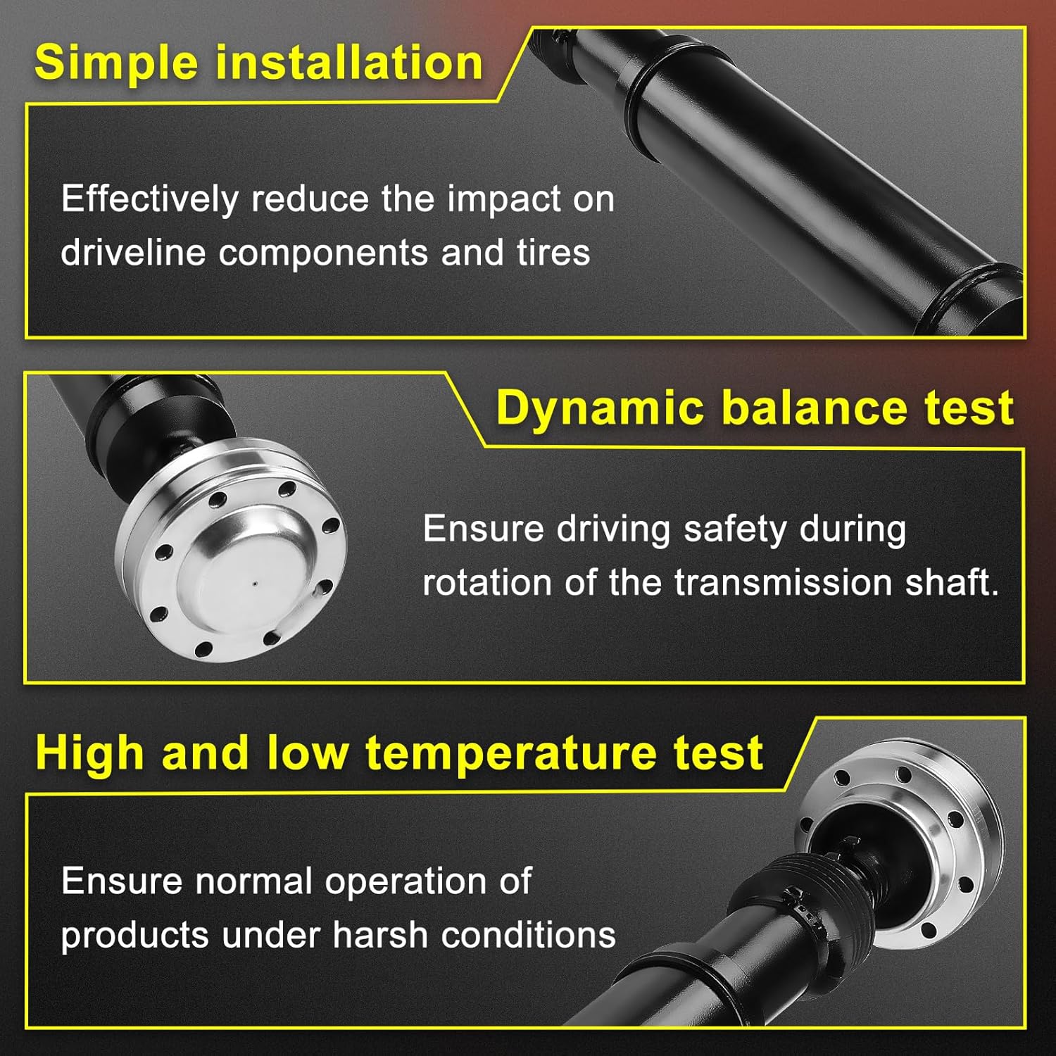 Rear Complete Drive Shaft Fit for Jeep Wrangler 2012-2018 & Wrangler JK 2018, 3.6L with 4.10 Axle Ratio, Fit for DANA 44 M226 Axle, Prop Shaft Driveshaft Assembly Replace# 52123553AA