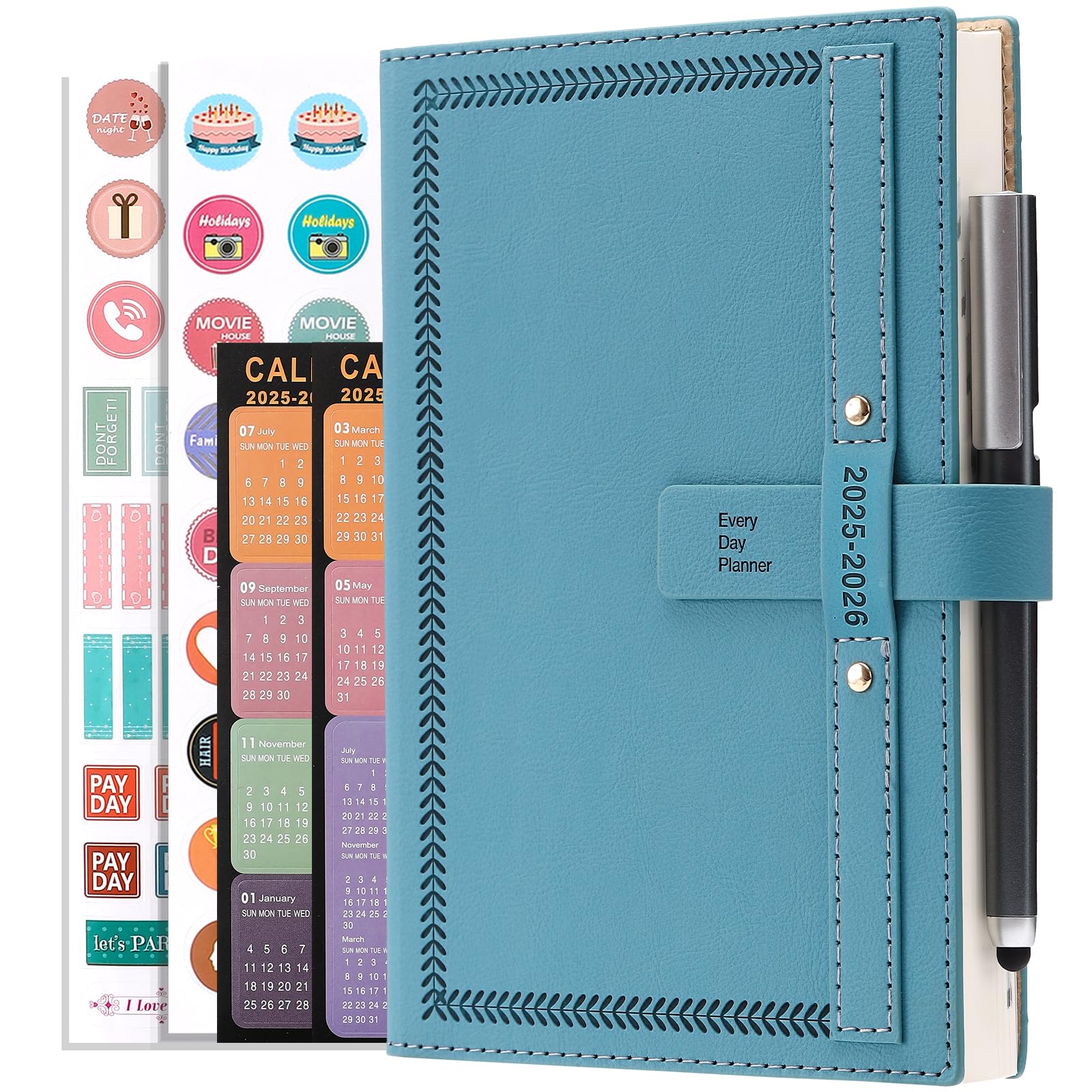 Agenda Scolaire Semainier MINIMAL 2025/2026 A5 - Juillet 2025 à Juin 2026, Couverture Rigide, Papier 110 G, élastique, Poche - Pour étudiants, Organisation