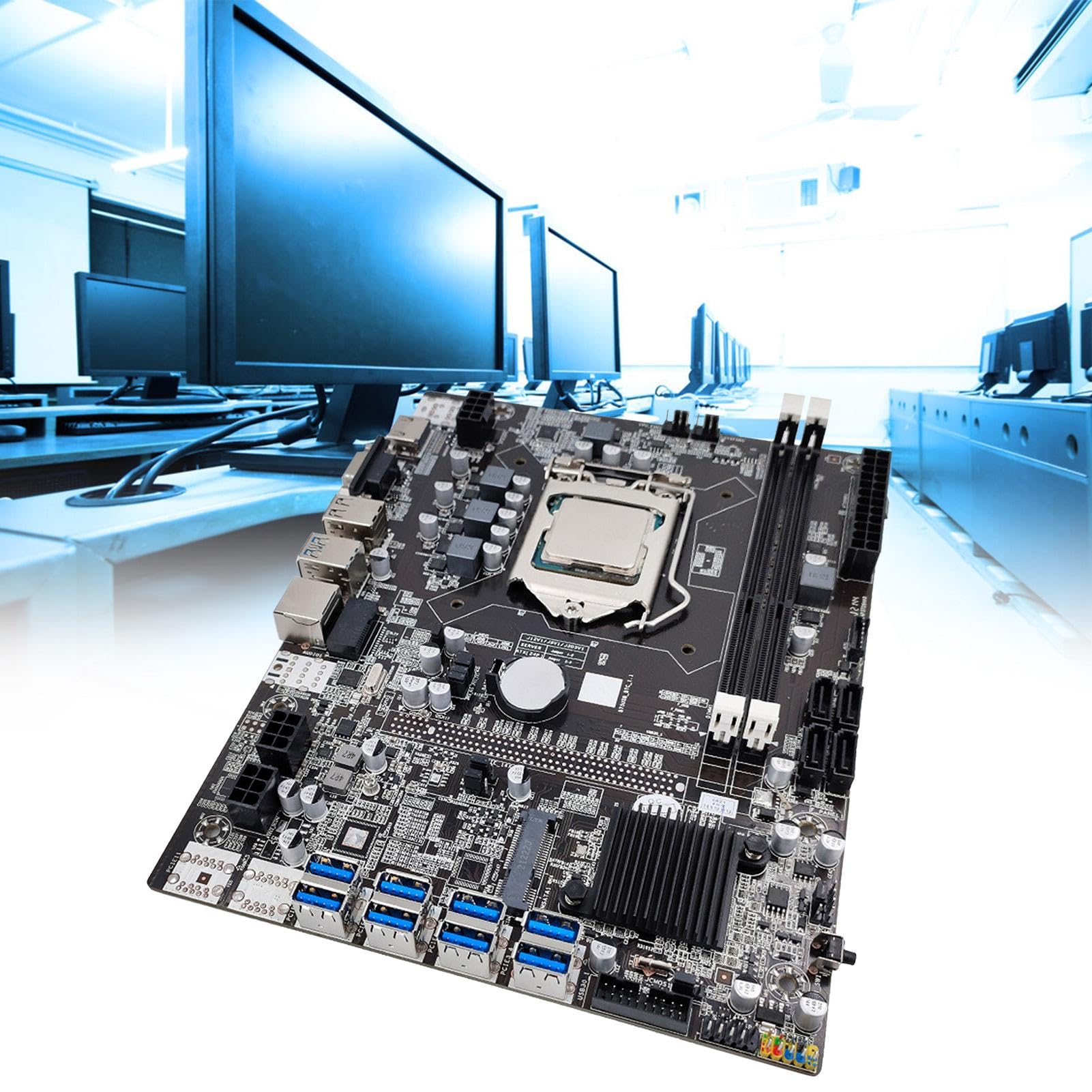 Czarna płyta główna B75 USB-BTC, wysoka prędkość CPU płyta główna | Combo, standardowe części komputerowe, aktualizacja komputera, jednostki e-sportowe do szybkiego użytkowania, dla zwiększenia