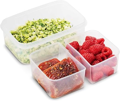 Komax Biokips Lunch Containers Set of 4 - Airtight Food Storage Containers w/ 2 Removable Compartments BPA-Free Plastic Meal Prep Container Set - Dishwasher Safe Lunch Box Containers (30.4 oz)