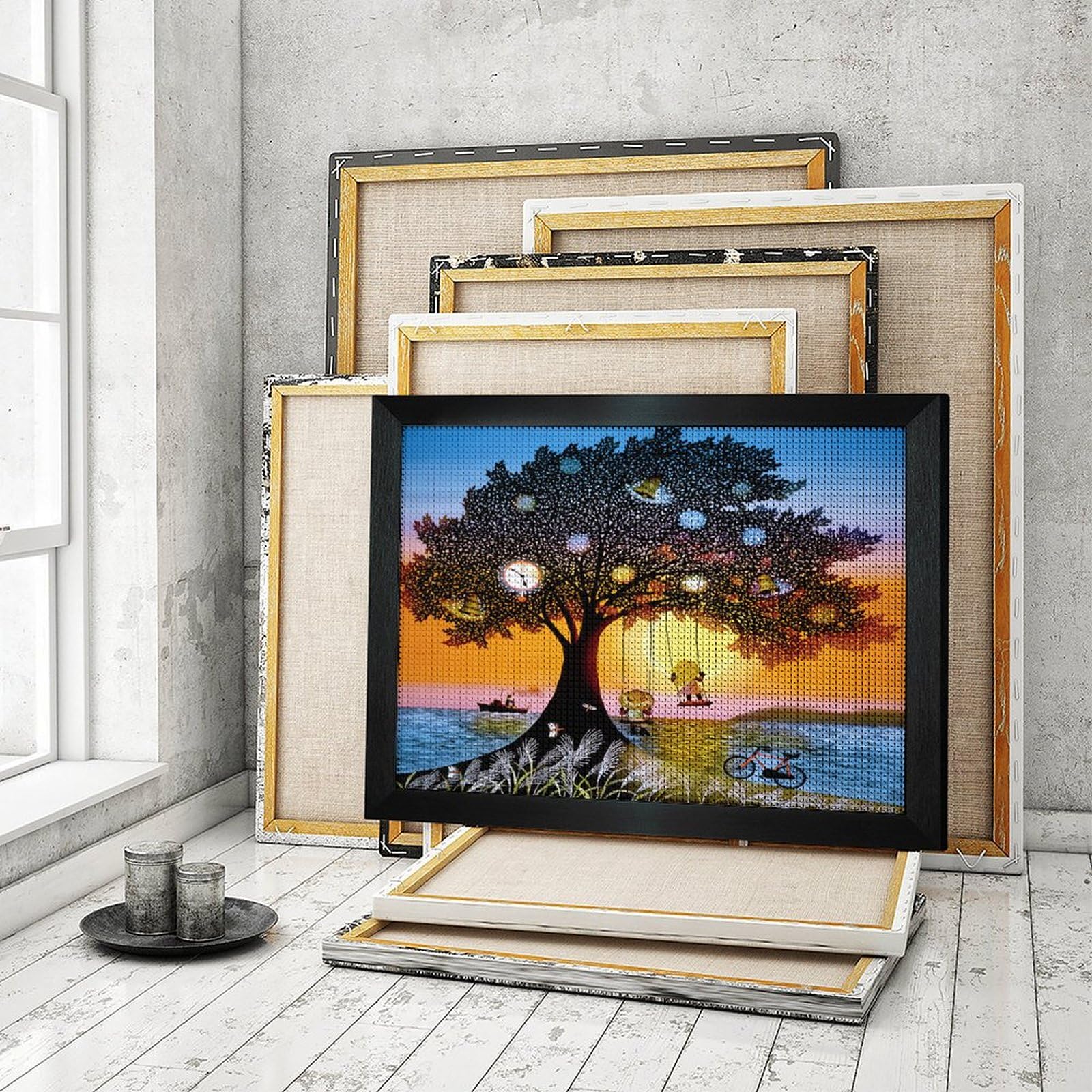 Amazon.co.jp: 藤城清治 夕日のぶらんこ 5Dダイヤモンドペインティング