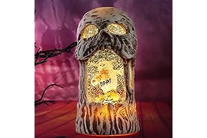 Halloween Glitter Globe Lantern: Magical Swirling Snow Globe with LED Lights and Music