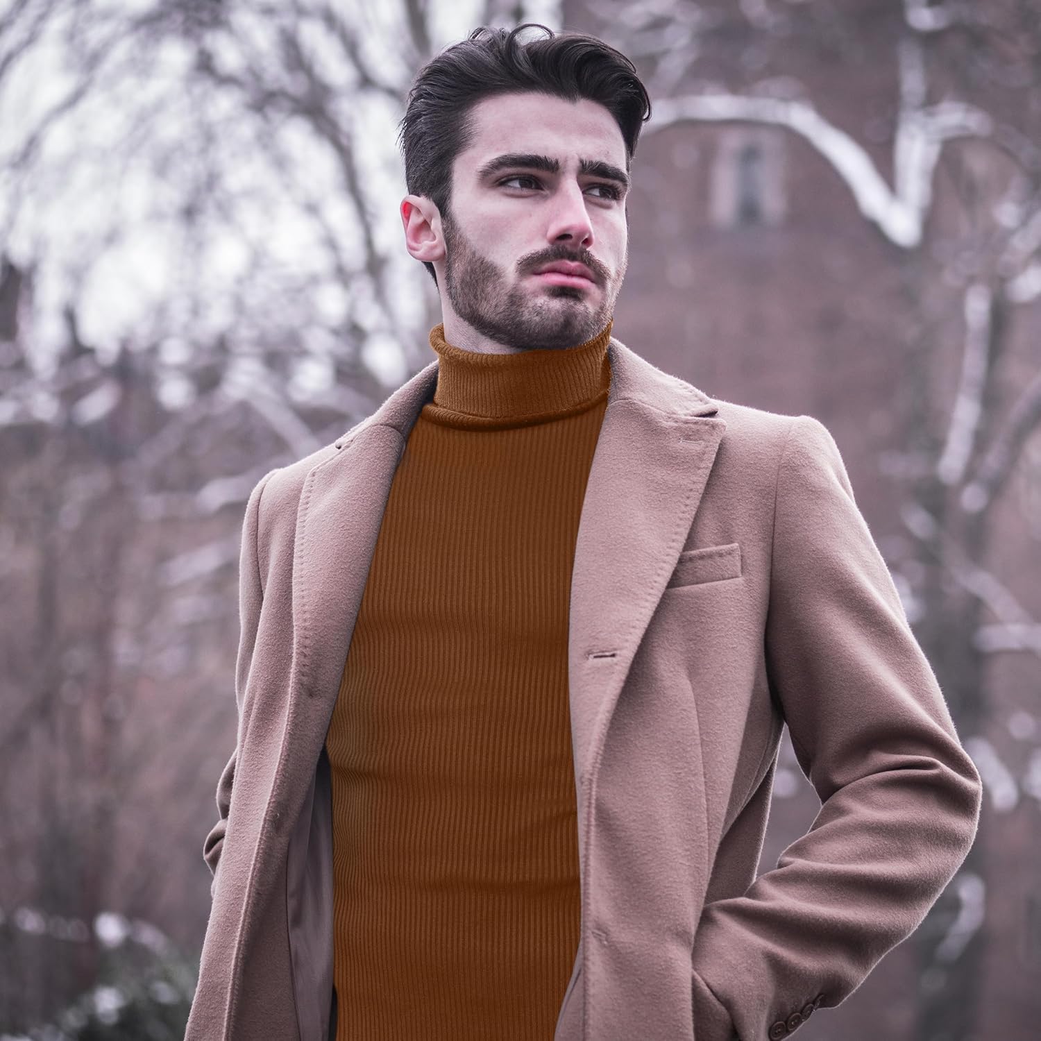 NY Threads Men's Ribbed Turtleneck Slim Fit Pullover Casual Long Sleeves Basic Top - Image 3