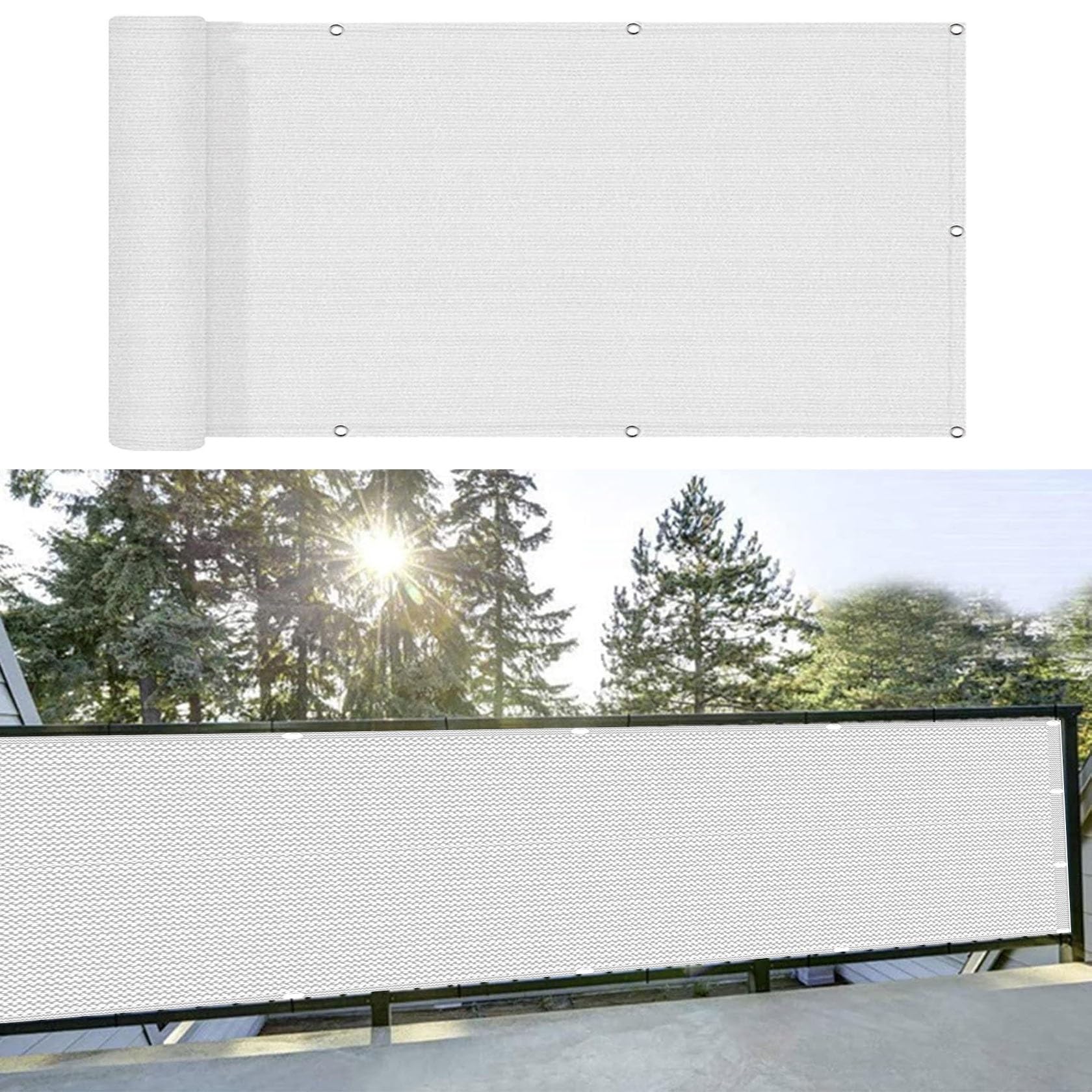 Balkon-Sichtschutz Aus HDPE – Braun, 140x800 Cm, UV- Und Wetterfest, Blickdicht Für Terrasse & Garten
