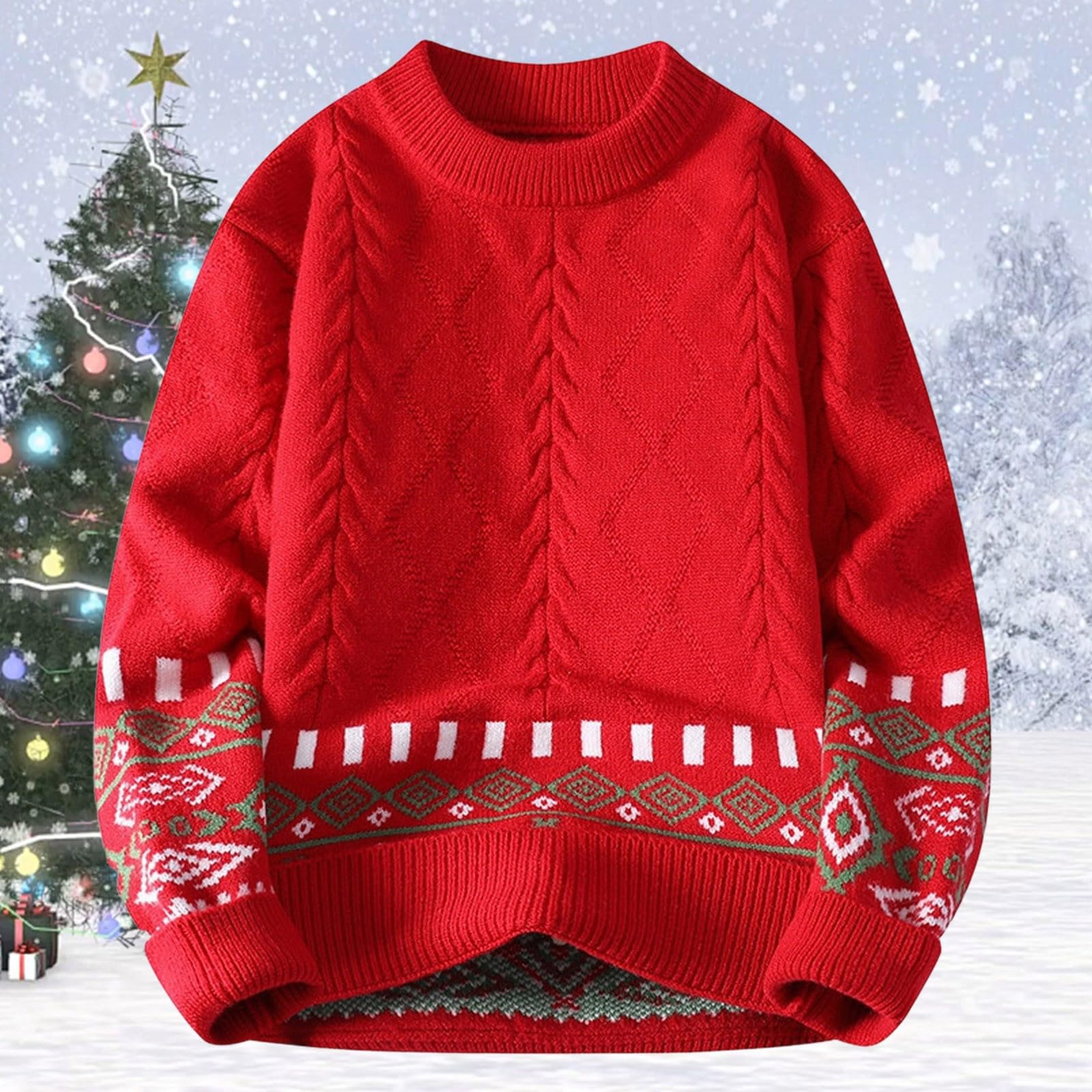 Genérico Jersey Navidad Feo Hombre, Jersey Hombre Casual Cuello Redondo Invierno Jersey Manga Larga Elegante Retro Sweater De Navidad Casual Christmas para Navidad