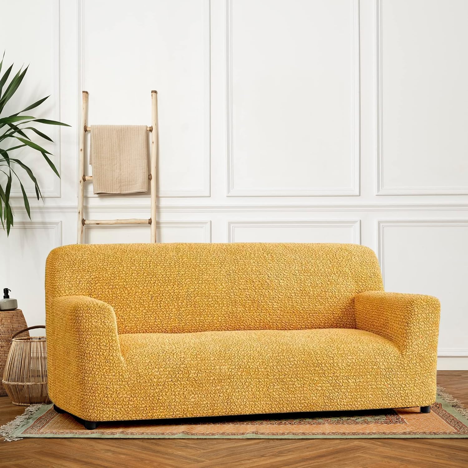 Mango Polyester Blend Stretch Sofa Cover for 3-Seater