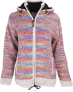 GURU SHOP Kuschelige gefütterte Strickjacke aus Schafwolle, Unisex